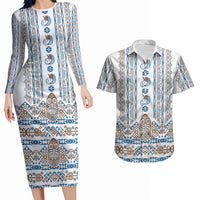 Personalised Papua New Guinea Bird Ethnic Couples Matching Long Sleeve Bodycon Dress and Hawaiian Shirt Papuan Batik Inspired Pattern