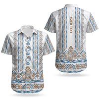 Personalised Papua New Guinea Bird Ethnic Couples Matching Long Sleeve Bodycon Dress and Hawaiian Shirt Papuan Batik Inspired Pattern