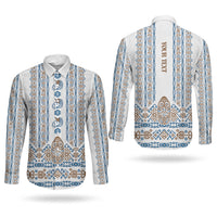 Personalised Papua New Guinea Bird Ethnic Couples Matching Summer Maxi Dress and Long Sleeve Button Shirt Papuan Batik Inspired Pattern