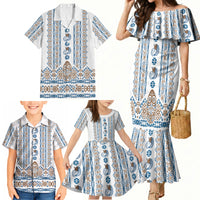 Personalised Papua New Guinea Bird Ethnic Family Matching Mermaid Dress and Hawaiian Shirt Papuan Batik Inspired Pattern