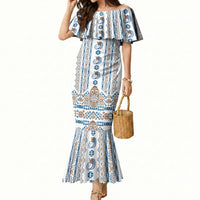 Personalised Papua New Guinea Bird Ethnic Mermaid Dress Papuan Batik Inspired Pattern