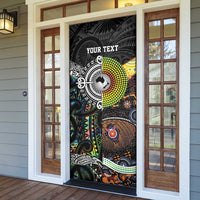 Australia New Zealand Personalised Door Cover Maori Aboriginal Art Style - Polynesian Pride