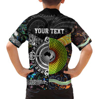 New Zealand and Australia Family Matching Summer Maxi Dress and Hawaiian Shirt Maori Mix Aboriginal Art Style