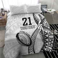 Custom Fiji Rugby Pacific Bedding Set Polynesian Palm Tattoo