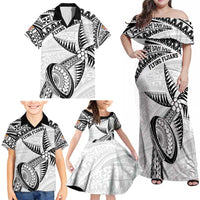 Custom Fiji Rugby Pacific Family Matching Off Shoulder Maxi Dress and Hawaiian Shirt Polynesian Palm Tattoo LT9 - Polynesian Pride