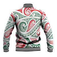 New Zealand Kowhaiwhai Christmas Baseball Jacket Traditional Maori Koru Pattern LT9 - Polynesian Pride