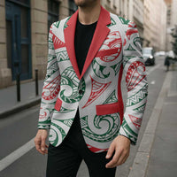 New Zealand Kowhaiwhai Christmas Blazer Traditional Maori Koru Pattern - Polynesian Pride