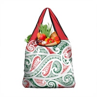 New Zealand Kowhaiwhai Christmas Grocery Bag Traditional Maori Koru Pattern - Polynesian Pride