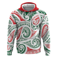 New Zealand Kowhaiwhai Christmas Hoodie Traditional Maori Koru Pattern - Polynesian Pride