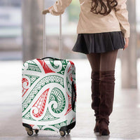 New Zealand Kowhaiwhai Christmas Luggage Cover Traditional Maori Koru Pattern - Polynesian Pride