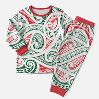 New Zealand Kowhaiwhai Christmas Pajama Set Traditional Maori Koru Pattern - Polynesian Pride