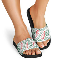 New Zealand Kowhaiwhai Christmas Slide Sandals Traditional Maori Koru Pattern - Polynesian Pride
