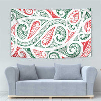 New Zealand Kowhaiwhai Christmas Tapestry Traditional Maori Koru Pattern - Polynesian Pride