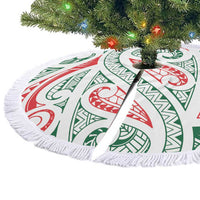 New Zealand Kowhaiwhai Christmas Tree Skirt Traditional Maori Koru Pattern - Polynesian Pride