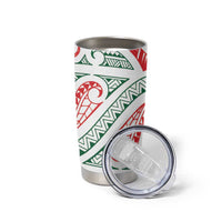 New Zealand Kowhaiwhai Christmas Tumbler Cup Traditional Maori Koru Pattern - Polynesian Pride