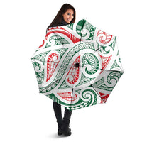 New Zealand Kowhaiwhai Christmas Umbrella Traditional Maori Koru Pattern - Polynesian Pride