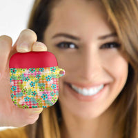 Hawaiian Palaka AirPods Case Hibiscus Palm Leaf Pattern - Polynesian Pride