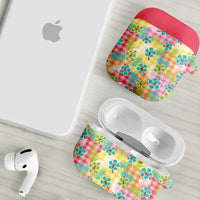 Hawaiian Palaka AirPods Case Hibiscus Palm Leaf Pattern - Polynesian Pride