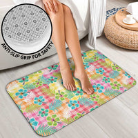 Hawaiian Palaka Bathroom Set Hibiscus Palm Leaf Pattern - Polynesian Pride