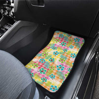 Hawaiian Palaka Car Mats Hibiscus Palm Leaf Pattern - Polynesian Pride