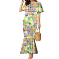 Hawaiian Palaka Family Matching Mermaid Dress and Hawaiian Shirt Hibiscus Palm Leaf Pattern - Polynesian Pride
