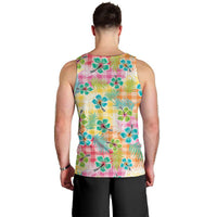 Hawaiian Palaka Men Tank Top Hibiscus Palm Leaf Pattern - Polynesian Pride