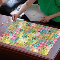 Hawaiian Palaka Puzzle Hibiscus Palm Leaf Pattern - Polynesian Pride