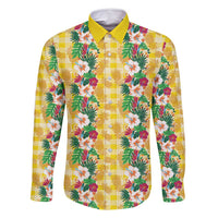 Hawaiian Palaka Family Matching Summer Maxi Dress and Hawaiian Shirt Hibiscus Pineapple Lei - Polynesian Pride