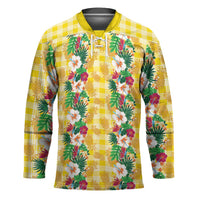 Hawaiian Palaka Hockey Jersey Hibiscus Pineapple Lei - Polynesian Pride