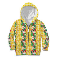 Hawaiian Palaka Kid Hoodie Hibiscus Pineapple Lei - Polynesian Pride
