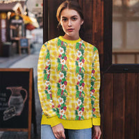 Hawaiian Palaka Ugly Christmas Sweater Hibiscus Pineapple Lei - Polynesian Pride