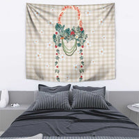 Brown Hawaiian Palaka Tapestry Kukui Nut Money Lei - Polynesian Pride