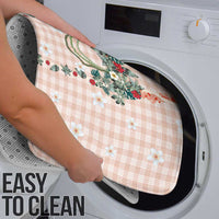 Peach Hawaiian Palaka Bathroom Set Kukui Nut Money Lei - Polynesian Pride