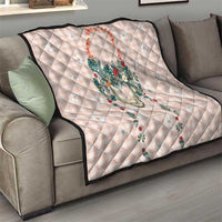Peach Hawaiian Palaka Quilt Kukui Nut Money Lei - Polynesian Pride