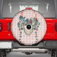 Peach Hawaiian Palaka Spare Tire Cover Kukui Nut Money Lei - Polynesian Pride