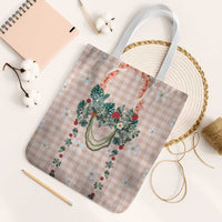 Peach Hawaiian Palaka Tote Bag Kukui Nut Money Lei - Polynesian Pride