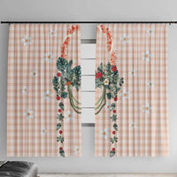 Peach Hawaiian Palaka Window Curtain Kukui Nut Money Lei - Polynesian Pride