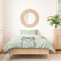 Sage Green Hawaiian Palaka Bedding Set Kukui Nut Money Lei - Polynesian Pride