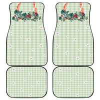 Sage Green Hawaiian Palaka Car Mats Kukui Nut Money Lei - Polynesian Pride