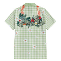 Sage Green Hawaiian Palaka Family Matching Mermaid Dress and Hawaiian Shirt Kukui Nut Money Lei LT9 - Polynesian Pride