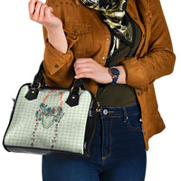 Sage Green Hawaiian Palaka Shoulder Handbag Kukui Nut Money Lei - Polynesian Pride