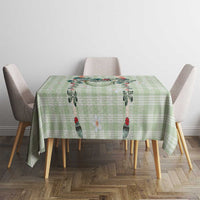 Sage Green Hawaiian Palaka Tablecloth Kukui Nut Money Lei - Polynesian Pride