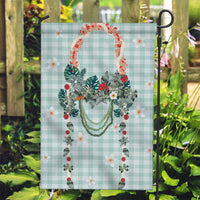 Turquoise Hawaiian Palaka Garden Flag Kukui Nut Money Lei - Polynesian Pride