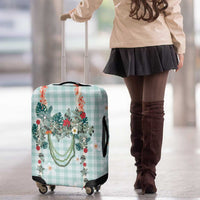 Turquoise Hawaiian Palaka Luggage Cover Kukui Nut Money Lei - Polynesian Pride