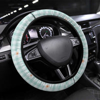 Turquoise Hawaiian Palaka Steering Wheel Cover Kukui Nut Money Lei - Polynesian Pride