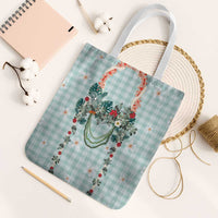 Turquoise Hawaiian Palaka Tote Bag Kukui Nut Money Lei - Polynesian Pride