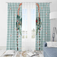 Turquoise Hawaiian Palaka Window Curtain Kukui Nut Money Lei - Polynesian Pride