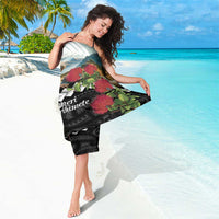 Meri Kirihimete Tuatara Sarong New Zealand Fern with Puhutukawa Flowers