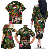 Meri Kirihimete Kakapo Santa Family Matching Off The Shoulder Long Sleeve Dress and Hawaiian Shirt Merry Christmas with Tropical Vibe LT9 - Polynesian Pride