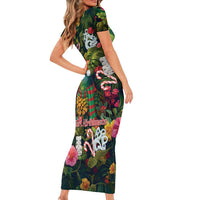 Meri Kirihimete Kakapo Santa Family Matching Short Sleeve Bodycon Dress and Hawaiian Shirt Merry Christmas with Tropical Vibe LT9 - Polynesian Pride